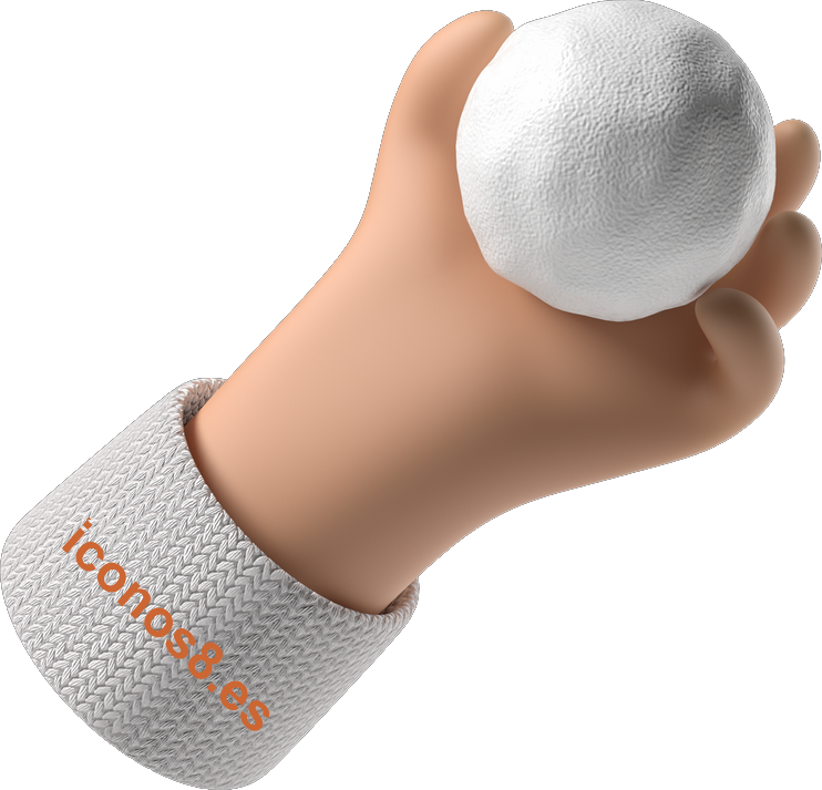 coger y tocar nieve con la mano